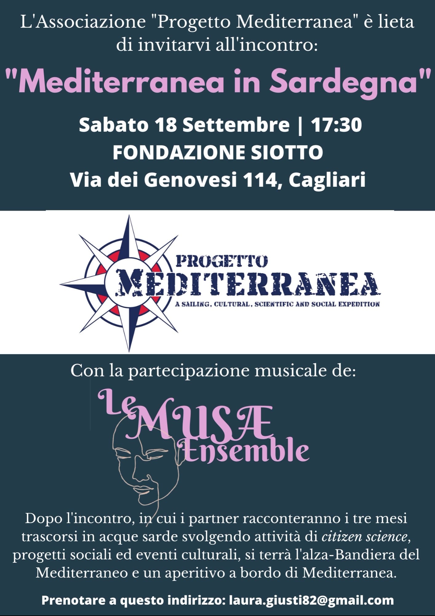 Poster for Progetto Mediterranea, Cagliari 2021